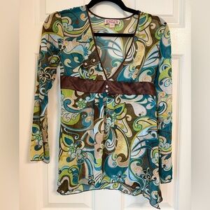 Vintage Y2K Top‎ Babydoll Empire Waist Whimsygoth XS/ S Ethereal Fairycore 00s